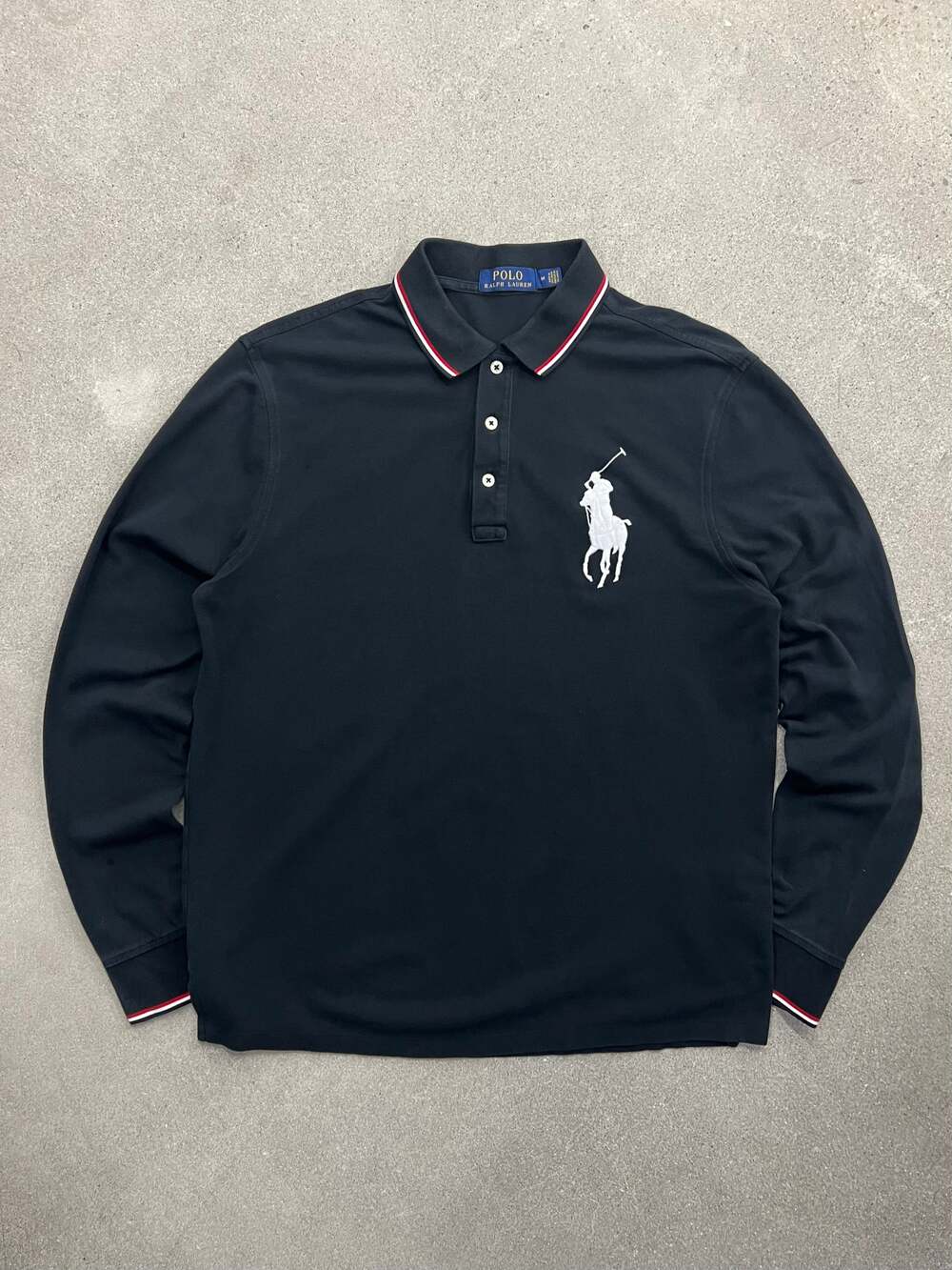 Vintage Polo Ralph Lauren Classic Big Pony Long Sleeve Polo Shirt - L